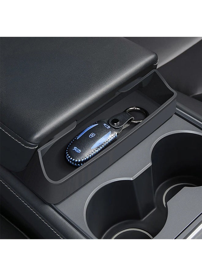 HPS Center Console Organizer for Tesla Model 3 Model Y Accessories, Silicone Sunglasses Holder Armrest Storage Box Coin Holder Tray Tesla Specific Console Tray Premium Console Tray for Model 3/Y - Image 4
