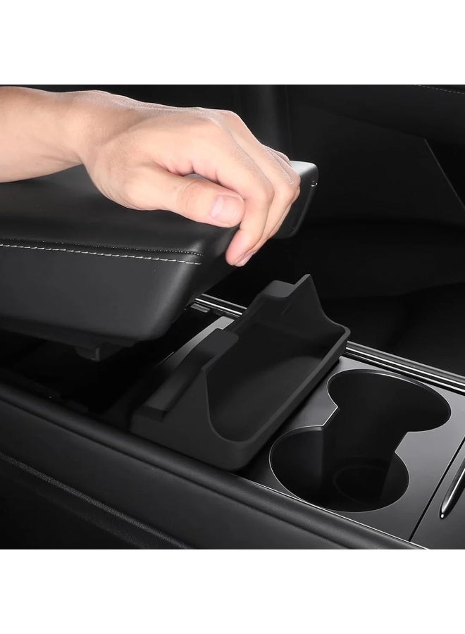 HPS Center Console Organizer for Tesla Model 3 Model Y Accessories, Silicone Sunglasses Holder Armrest Storage Box Coin Holder Tray Tesla Specific Console Tray Premium Console Tray for Model 3/Y - Image 3
