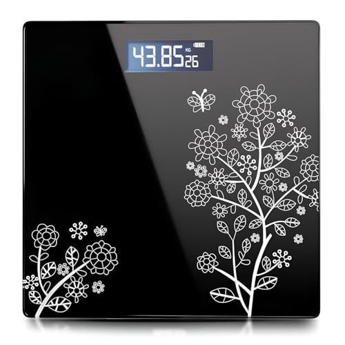 FOMQUAZLI Digital Weight Machine for Body Weight with LCD Display, 180Kg Capacity, Tempered Glass Bathroom Weighing Scale, Electronic Personal Health Scale with Room Temperature & Anti-Skid Design - Image 1