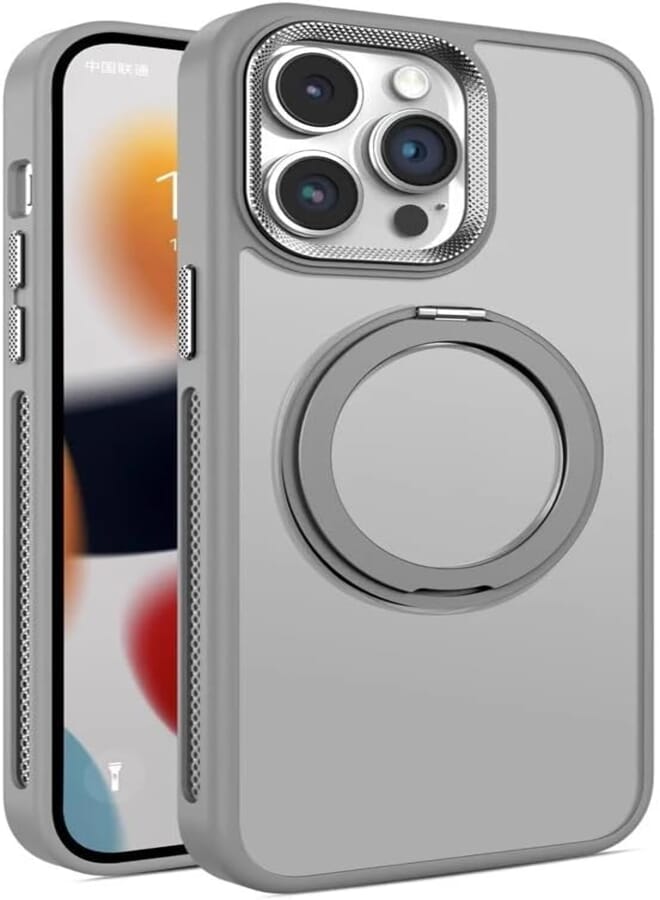 Next Store Magnetic Matte Case Compatible with iPhone 12 Pro Max, Invisible Kickstand, Support Magnetic Charging, Anti-Yellow Slim Shockproof Protective Cover (Gray)