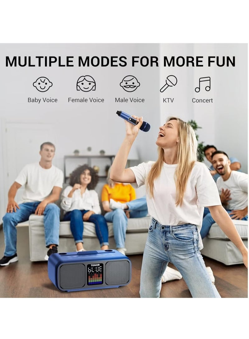 Smart Berry Karaoke Machine for Adults & Kids – Rechargeable Portable Speaker with 2 UHF Wireless Microphones, Supports AUX/USB/Type C/TF Card/Bluetooth, PA System for Home, Party, Outdoors & Indoors Activities - Image 3