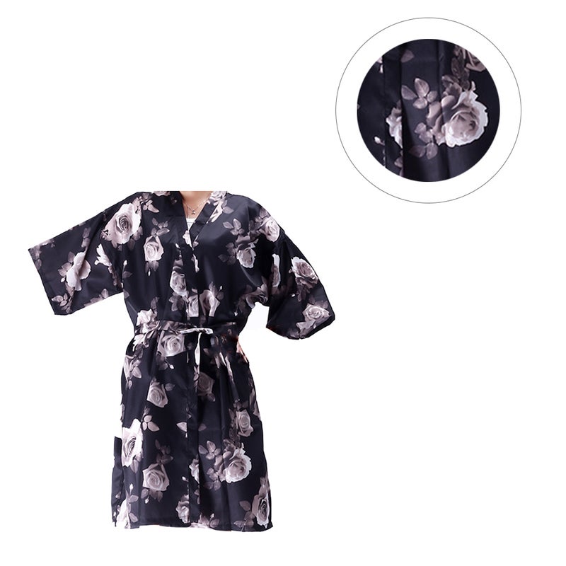 Hairdressing Guest Robe Barbershop Clothes Hair Salon Hair Cutting Dyeing Kimono Hair Color Cape Salon Supplies (Black) - Image 5