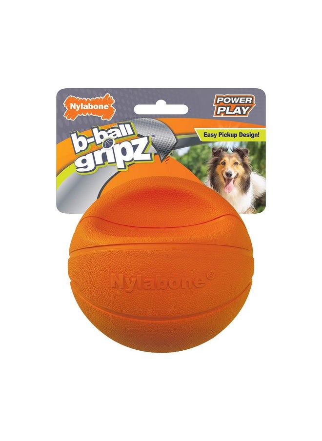 Nylabone Power Play Basketball BBall Gripz Fetch Toy, Squeaky Ball Chew Toy For Dogs, Medium (1 Count)  - Image 1