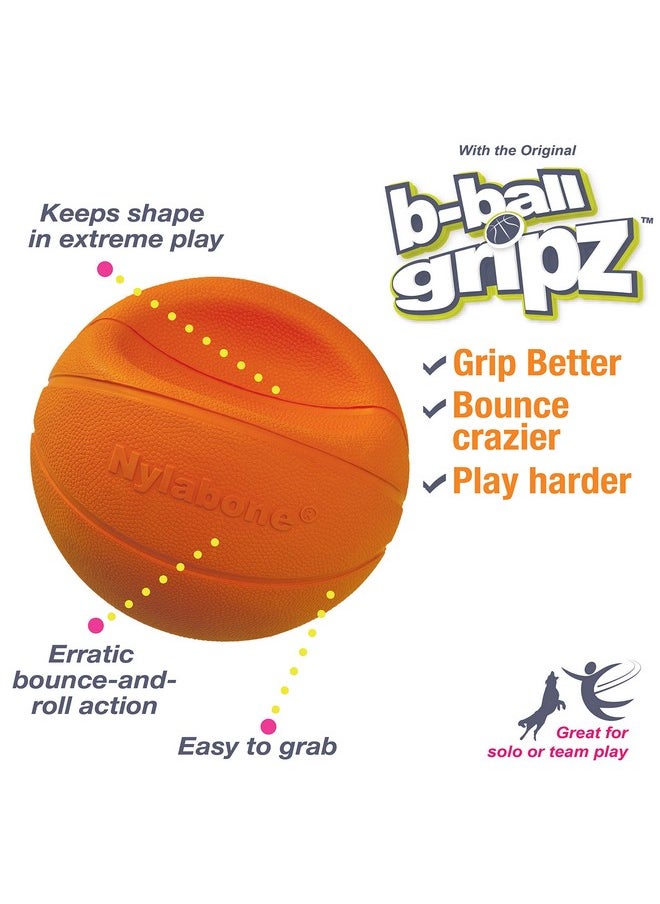 Nylabone Power Play Basketball BBall Gripz Fetch Toy, Squeaky Ball Chew Toy For Dogs, Medium (1 Count)  - Image 2