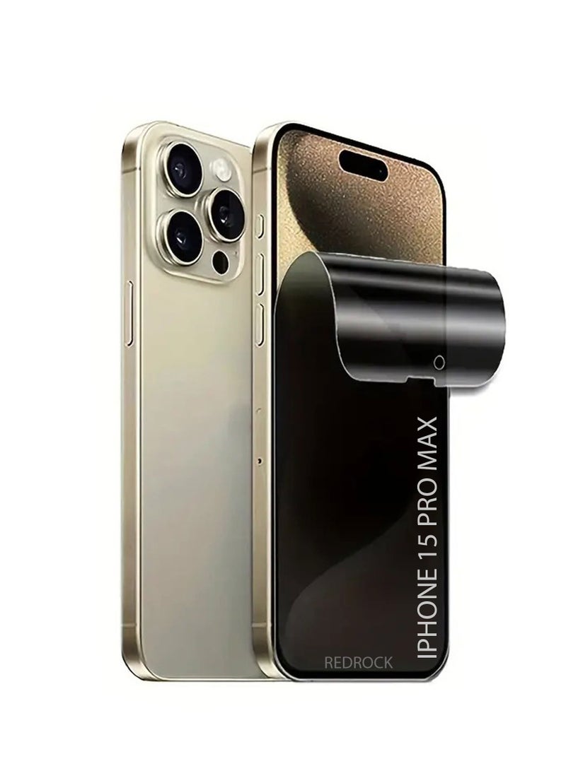 Privacy Screen Protector Surface Ceramic film matte Anti Spy (NOT Tempered Glass) for iPhone 15 Pro Max Black - Image 1