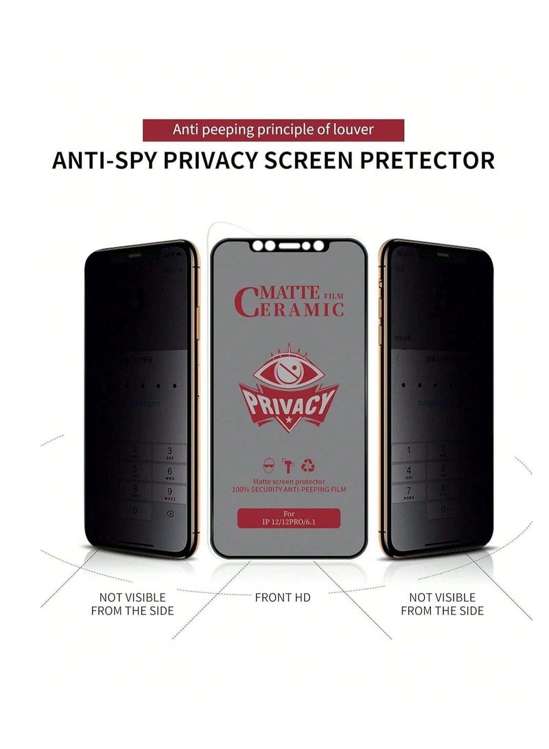 Privacy Screen Protector Surface Ceramic film matte Anti Spy (NOT Tempered Glass) for iPhone 15 Pro Max Black - Image 2