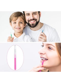 Patelai 100 Pieces Braces Brush for Cleaner Interdental Brush Toothpick Dental Tooth Flossing Head Oral Dental Hygiene Flosser Cleaning Tool (Bright Colors,Multiple Sizes)  - Image 5