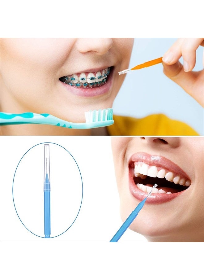 Patelai - 100 Pieces Braces Brush for Cleaner Interdental Brush Toothpick Dental Tooth Flossing Head Oral Dental Hygiene Flosser Cleaning Tool (Bright Colors,Multiple Sizes) - Image 1