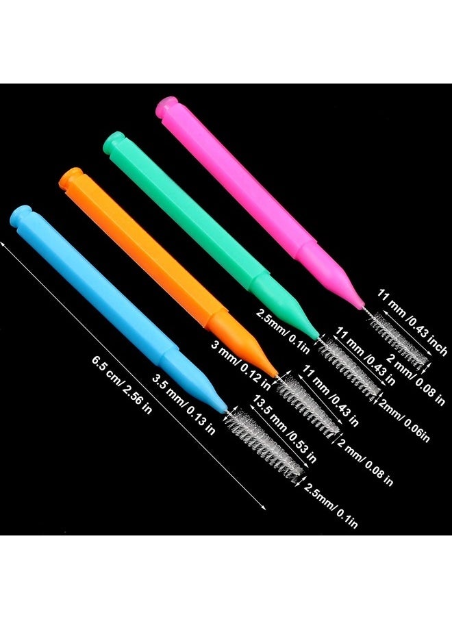 Patelai - 100 Pieces Braces Brush for Cleaner Interdental Brush Toothpick Dental Tooth Flossing Head Oral Dental Hygiene Flosser Cleaning Tool (Bright Colors,Multiple Sizes) - Image 1
