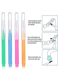 Patelai 100 Pieces Braces Brush for Cleaner Interdental Brush Toothpick Dental Tooth Flossing Head Oral Dental Hygiene Flosser Cleaning Tool (Bright Colors,Multiple Sizes)  - Image 3