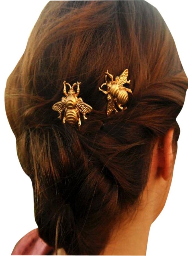 Missgrace 2PCS Exquisite Gold Bee Hairpin Side Clip Hair Accessories Bridal Hair Accessories - Image 1