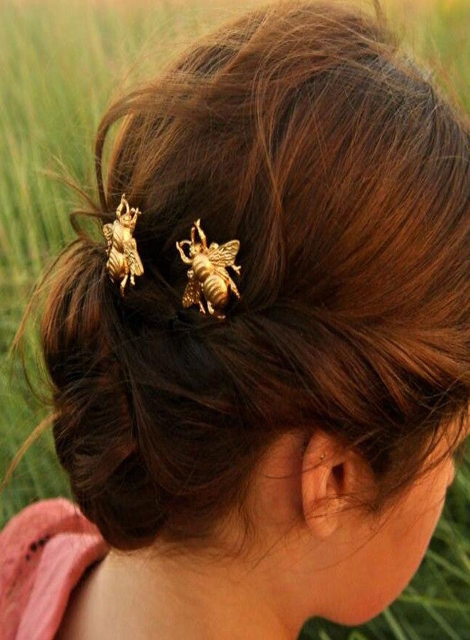 Missgrace 2PCS Exquisite Gold Bee Hairpin Side Clip Hair Accessories Bridal Hair Accessories - Image 4