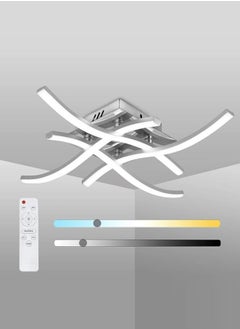 Comely LED Ceiling Light 4 Built-in LED Boards Dimmable Modern Metal Ceiling Light with Remote Control for Living Room Bedroom  - Image 1