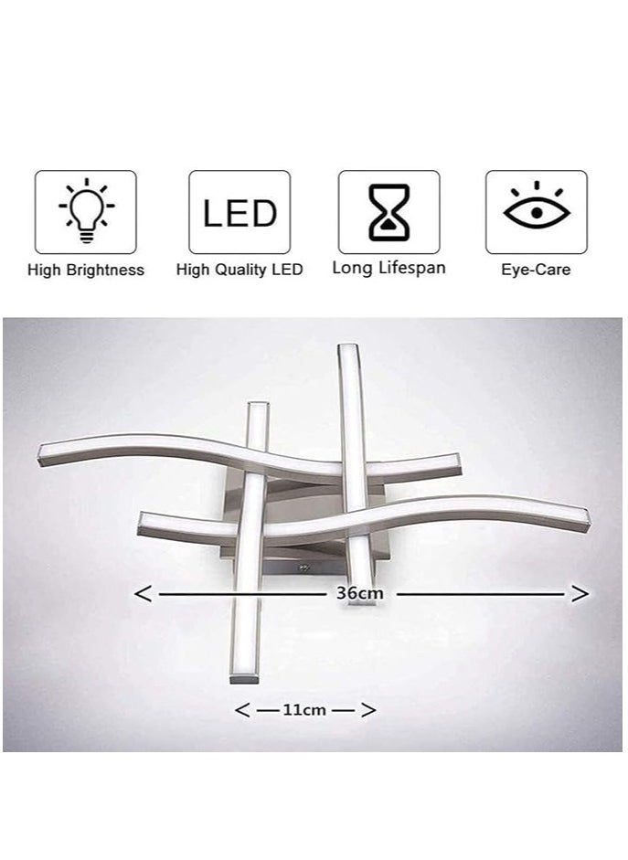 Comely - LED Ceiling Light 4 Built-in LED Boards Dimmable Modern Metal Ceiling Light with Remote Control for Living Room Bedroom - Image 1