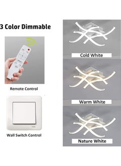 Comely LED Ceiling Light 4 Built-in LED Boards Dimmable Modern Metal Ceiling Light with Remote Control for Living Room Bedroom  - Image 4