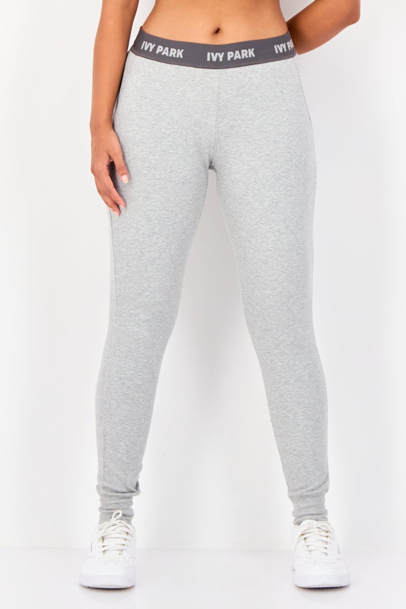 Ivy Park Women Sportswear Fit Brand Logo Leggings, Grey - Image 1