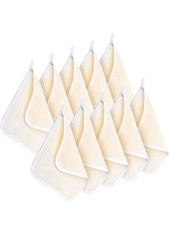 Tatuo 10 Packs Exfoliating Face and Body Wash Cloths Towel Weave Soft Bath Cloth Exfoliating Scrub Cloth Massage Bath Cloth for Women and Men (White Edge)  - Image 1