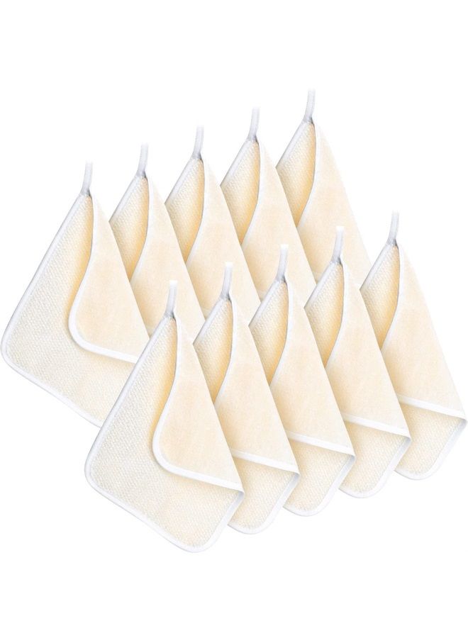 Tatuo 10 Packs Exfoliating Face and Body Wash Cloths Towel Weave Soft Bath Cloth Exfoliating Scrub Cloth Massage Bath Cloth for Women and Men (White Edge) - Image 1