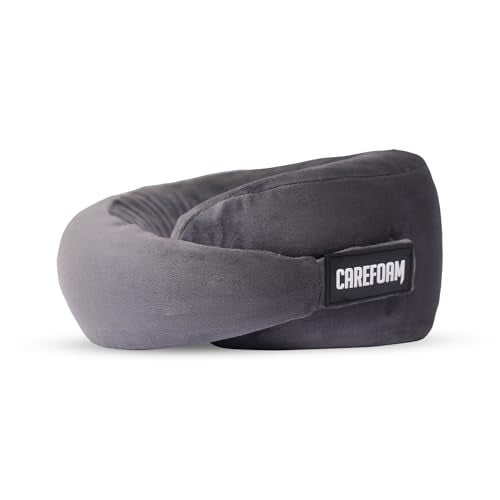 CareFoam Travel Neck Pillow | Premium Memory Foam Neck Pillow for Flight Travel, Car Sleeping | Adjustable Head Rest, Neck Rest Travelling Pillow for Sleeping Head Support - Image 1