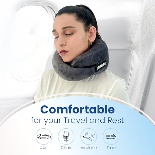 CareFoam Travel Neck Pillow | Premium Memory Foam Neck Pillow for Flight Travel, Car Sleeping | Adjustable Head Rest, Neck Rest Travelling Pillow for Sleeping Head Support - Image 3