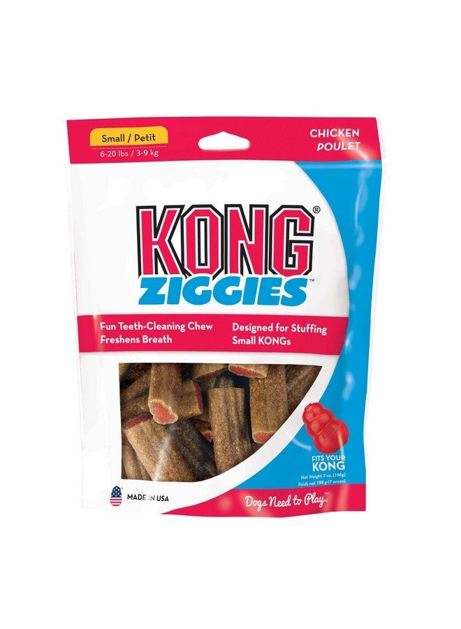 KONG - Ziggies - Teeth Cleaning Dog Treats Classic Rubber Toys - Chicken Flavor for Small Dogs (7 Ounce) - Image 1