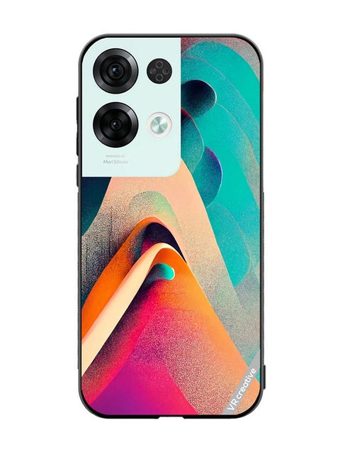 Protective Case Cover For Oppo Reno8 Pro Abstract Waves Lines Design Multicolour