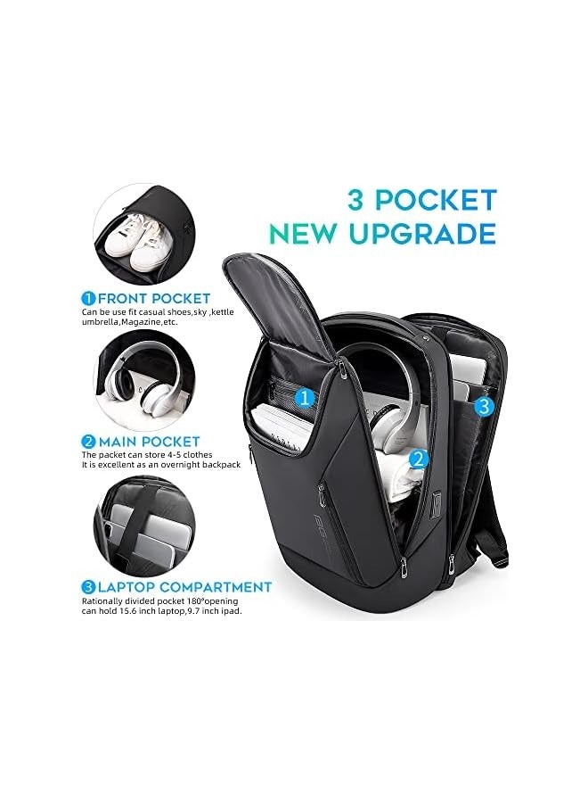 BANGE Business Smart Backpack Waterproof fit 15.7 Inch Laptop Backpack with USB Charging Port,Travel Durable Backpack - Image 2