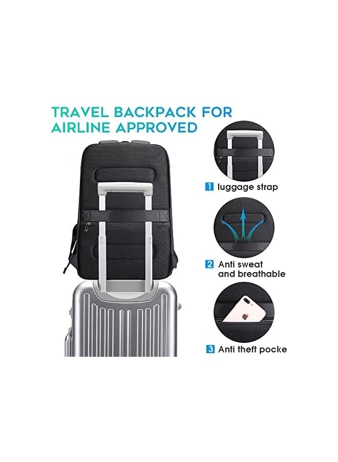 BANGE Business Smart Backpack Waterproof fit 15.7 Inch Laptop Backpack with USB Charging Port,Travel Durable Backpack - Image 4