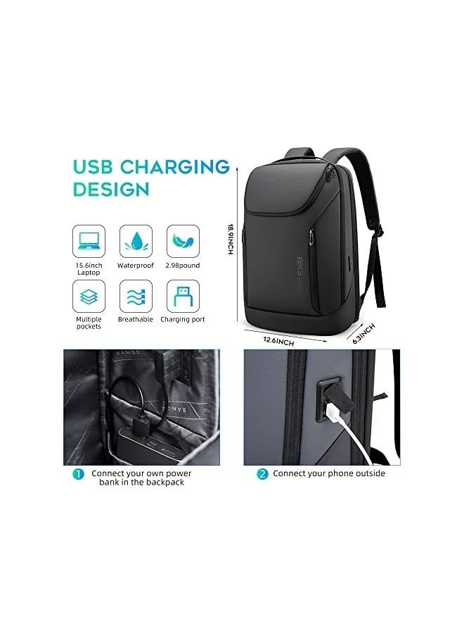BANGE Business Smart Backpack Waterproof fit 15.7 Inch Laptop Backpack with USB Charging Port,Travel Durable Backpack - Image 5