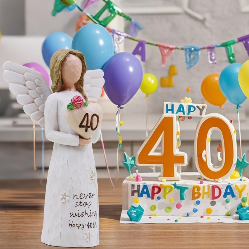 AcowSpt 40th Birthday Gifts Women, 40th Birthday Decorations for Women, Sculpted Hand-Painted Figurine - Image 2