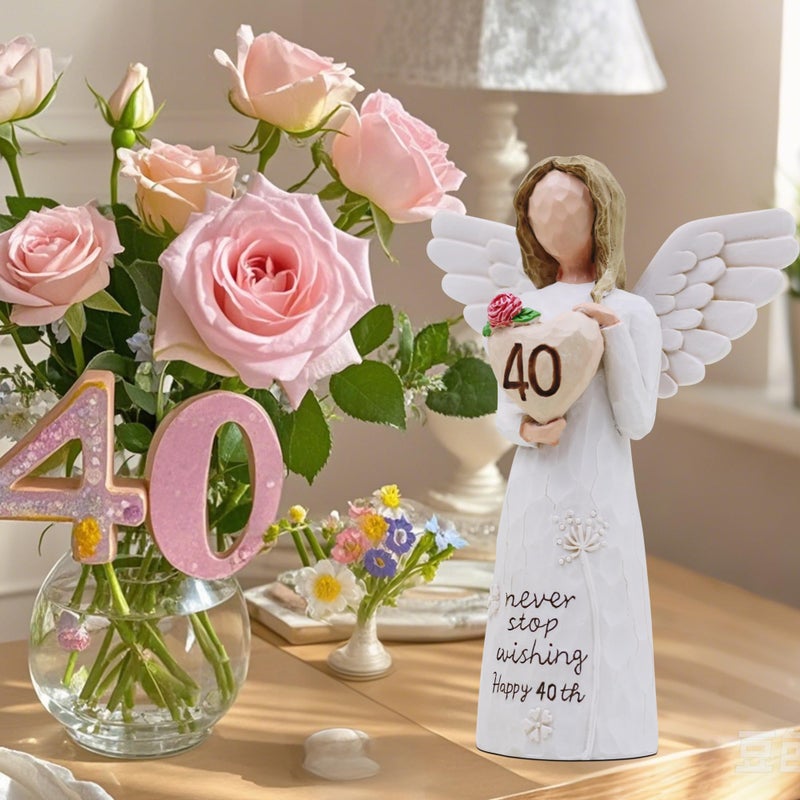 AcowSpt 40th Birthday Gifts Women, 40th Birthday Decorations for Women, Sculpted Hand-Painted Figurine - Image 3