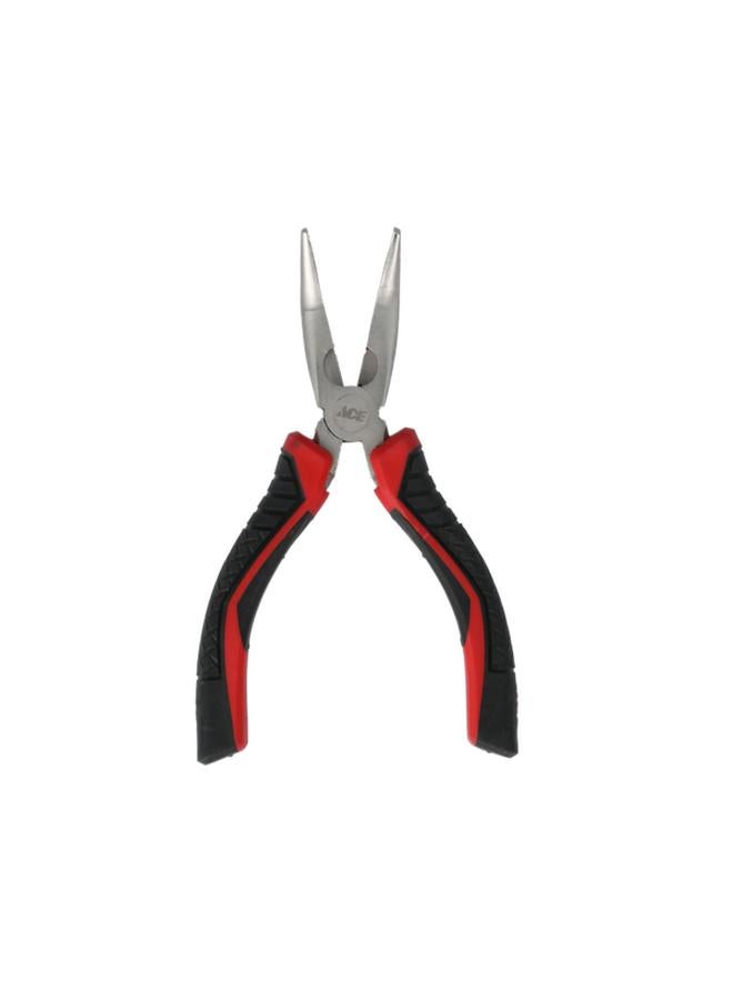 ACE Chrome Vanadium Steel Cushioned TPR Grip Bent Nose Plier Black and Red 6inch XM18010352 - Image 2