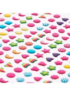 SAVITA 2000+ Stick On Earrings 3D Gem Stickers Glitter Sparkle Crystal Stickers Sticker Earrings For Girls Kids Children Multiple Colors & Shapes (4 Sheet)  - Image 5