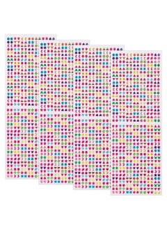 SAVITA 2000+ Stick On Earrings 3D Gem Stickers Glitter Sparkle Crystal Stickers Sticker Earrings For Girls Kids Children Multiple Colors & Shapes (4 Sheet)  - Image 4