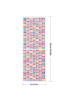 SAVITA 2000+ Stick On Earrings 3D Gem Stickers Glitter Sparkle Crystal Stickers Sticker Earrings For Girls Kids Children Multiple Colors & Shapes (4 Sheet)  - Image 3