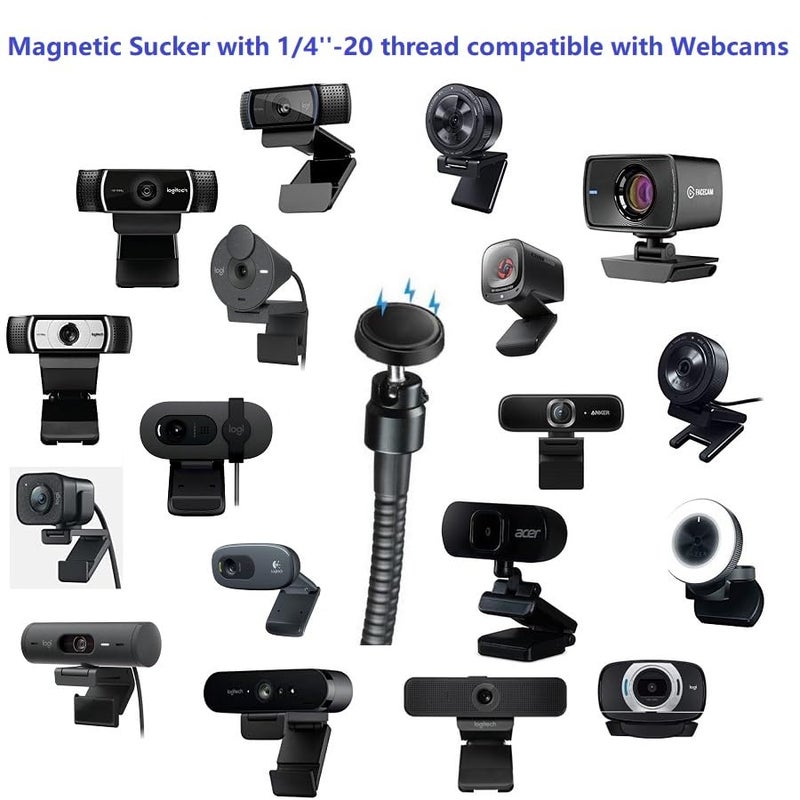 AceTaken Brio 101 Webcam Stand, Magnetic Webcam Clamp Mount Holder Compatible with Logitech Brio 101 100/Brio 301 300/Brio 501 500/Brio 4K/C270/C310 webcams - Image 3