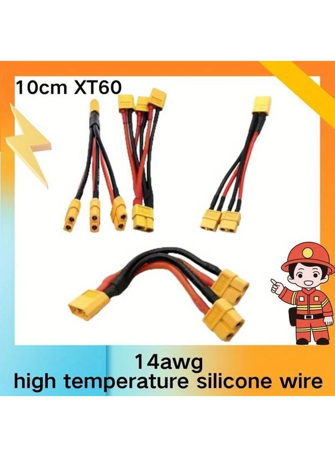 كابل نقل البطارية المتوازي عالي الحرارة 14AWG XT60 1 ذكر إلى 1 أنثى 2 قطعة - Image 2