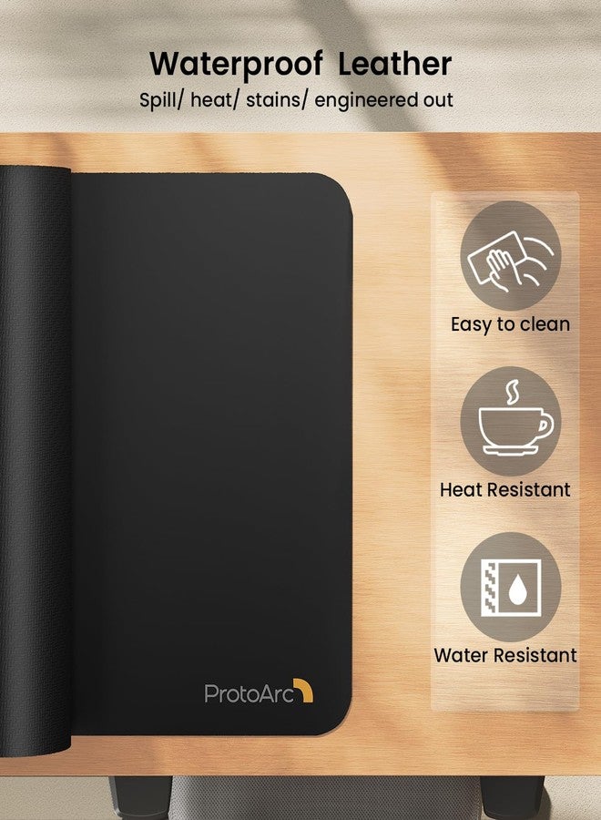 ProtoArc MP10 Leather Desk Mat, Large Mouse Pad- 31.5×15.8 inch, Non-Slip PU Leather Desk Pad Protector, Premium Desktop Mat for Computer, Keyboard and Mouse, Black - Image 5