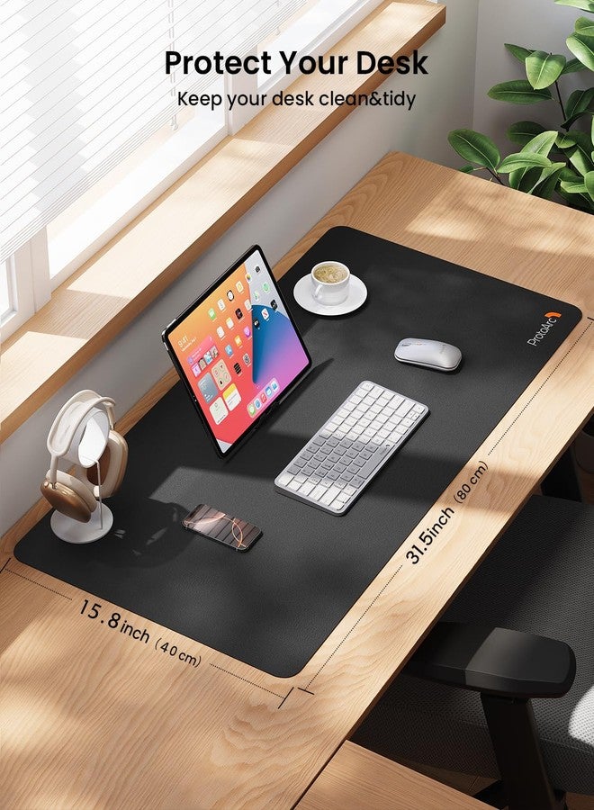 ProtoArc MP10 Leather Desk Mat, Large Mouse Pad- 31.5×15.8 inch, Non-Slip PU Leather Desk Pad Protector, Premium Desktop Mat for Computer, Keyboard and Mouse, Black - Image 3