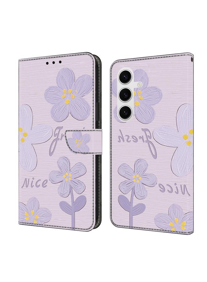 S-TOP Case For Samsung Galaxy S24 5G Fresh Painted Leather Phone Case - Image 1