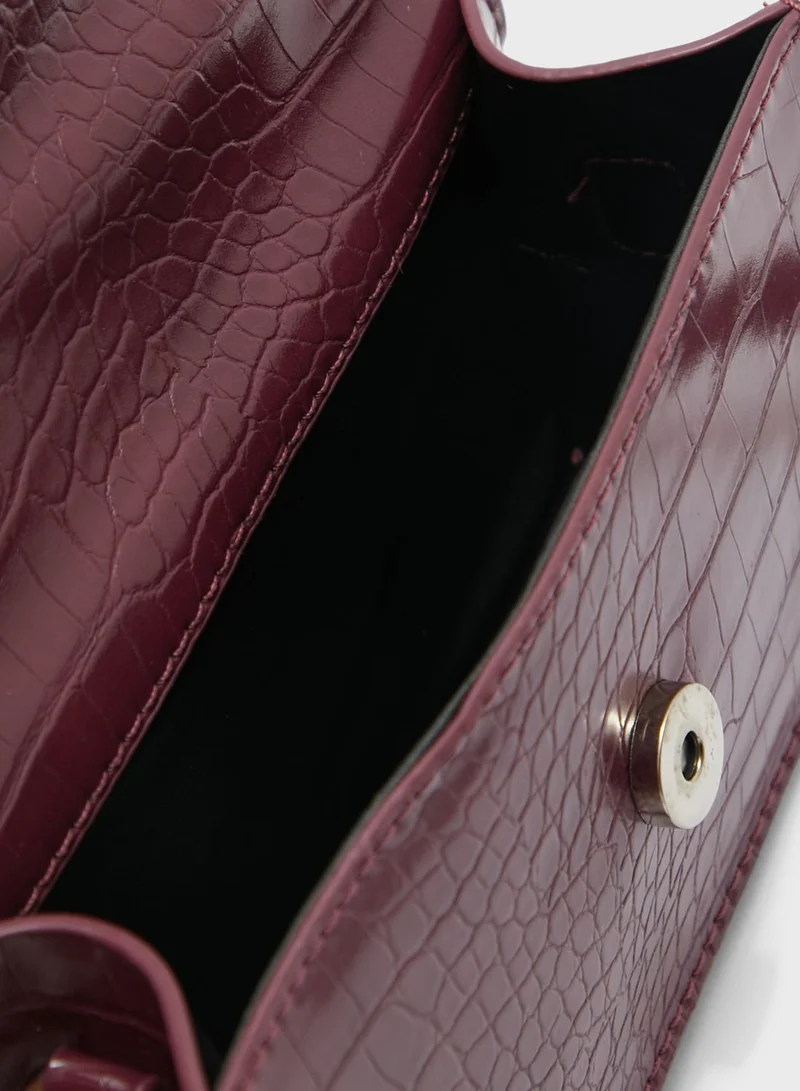 Ginger Croc Mini Handbag