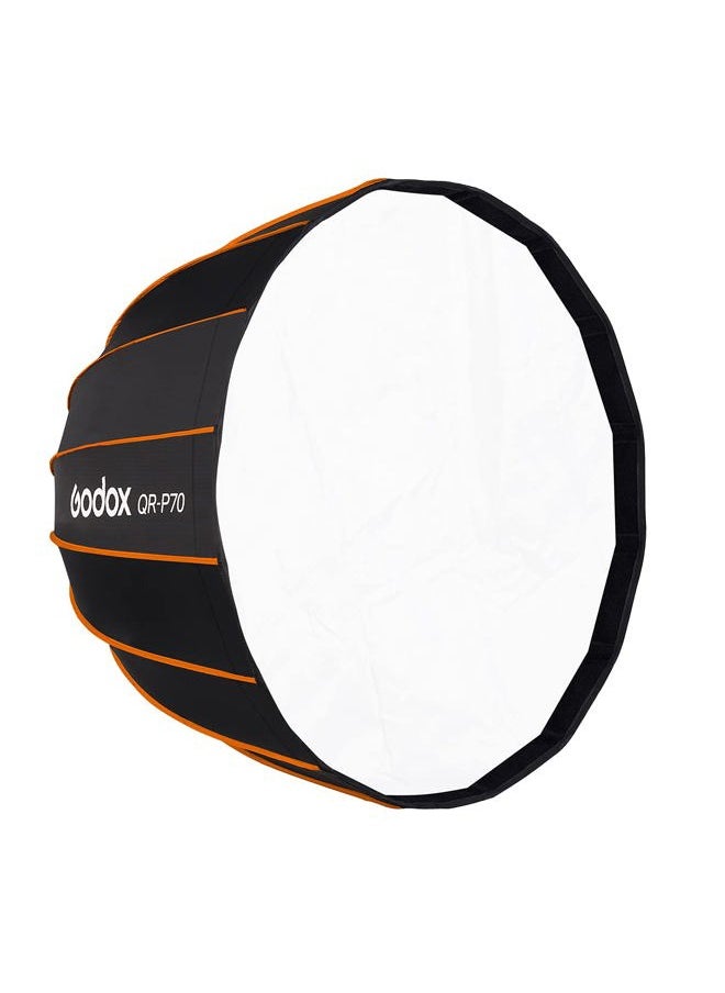 FOMITO - Godox Quick Release Parabolic Softbox QR-P70 27.5 inch / 70cm with Honeycomb Grid and Bowens Mount for Godox SL-60W VL150 VL300 UL150 SL150WII SZ150R - Image 1