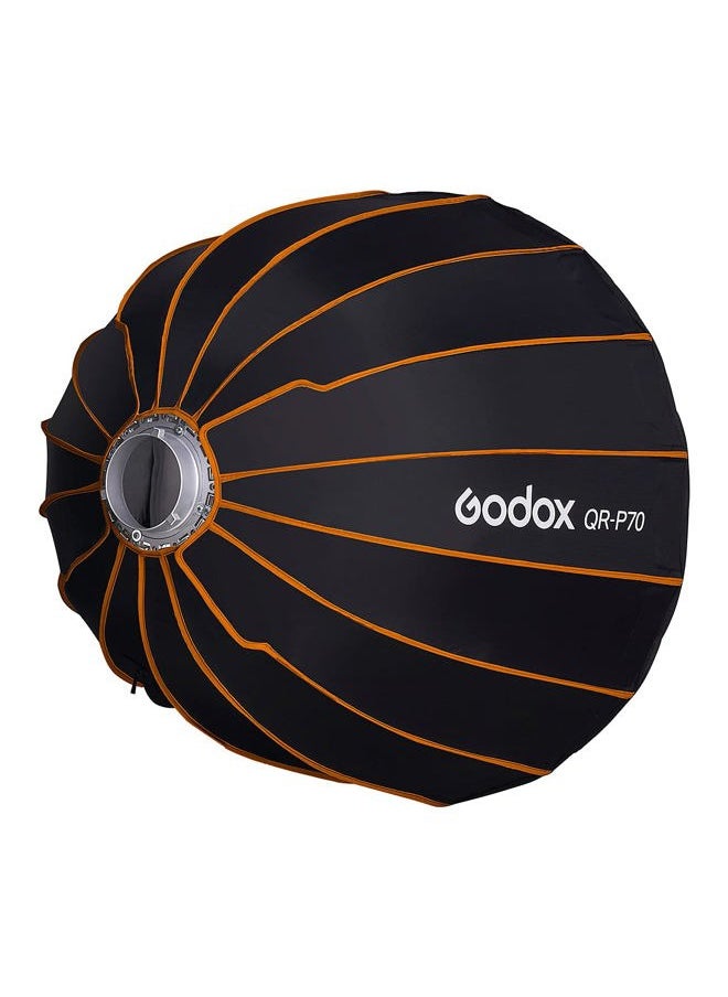 FOMITO - Godox Quick Release Parabolic Softbox QR-P70 27.5 inch / 70cm with Honeycomb Grid and Bowens Mount for Godox SL-60W VL150 VL300 UL150 SL150WII SZ150R - Image 1