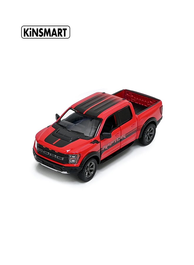 Kinsmart كينسمارت 1:78 نموذج شاحنة فورد F-150 رابتور 2022 مصنوعة من المعدن – لعبة سحب للخلف للأطفال وجامعي التحف - Image 1