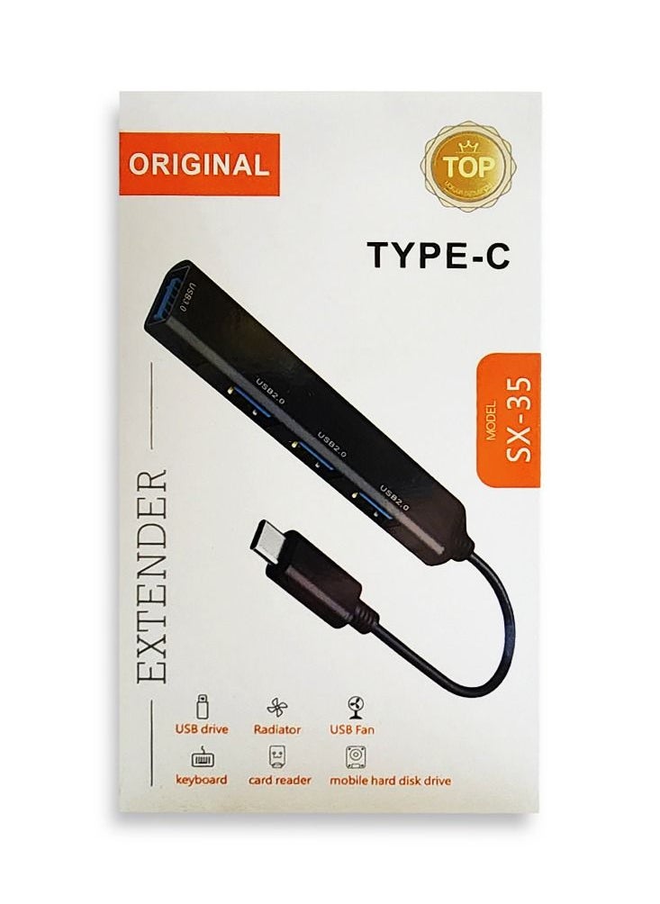 Generic - Usb Convert Hub 3.0 Extension Adapter For Multi Sooket Fast Transfer Data - Type-C Model (SX-35) - Image 1