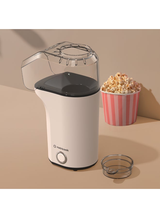 nutricook Air Popcorn Maker – Makes 16 Cups, Oil-Free Healthy Snacking, Compact And Lightweight, Built-In Measuring Cup And Butter Melter, One-Touch Quick Operation, 2-Year Warranty 3.7 L 1400 W NC-PM150BG Beige - Image 2