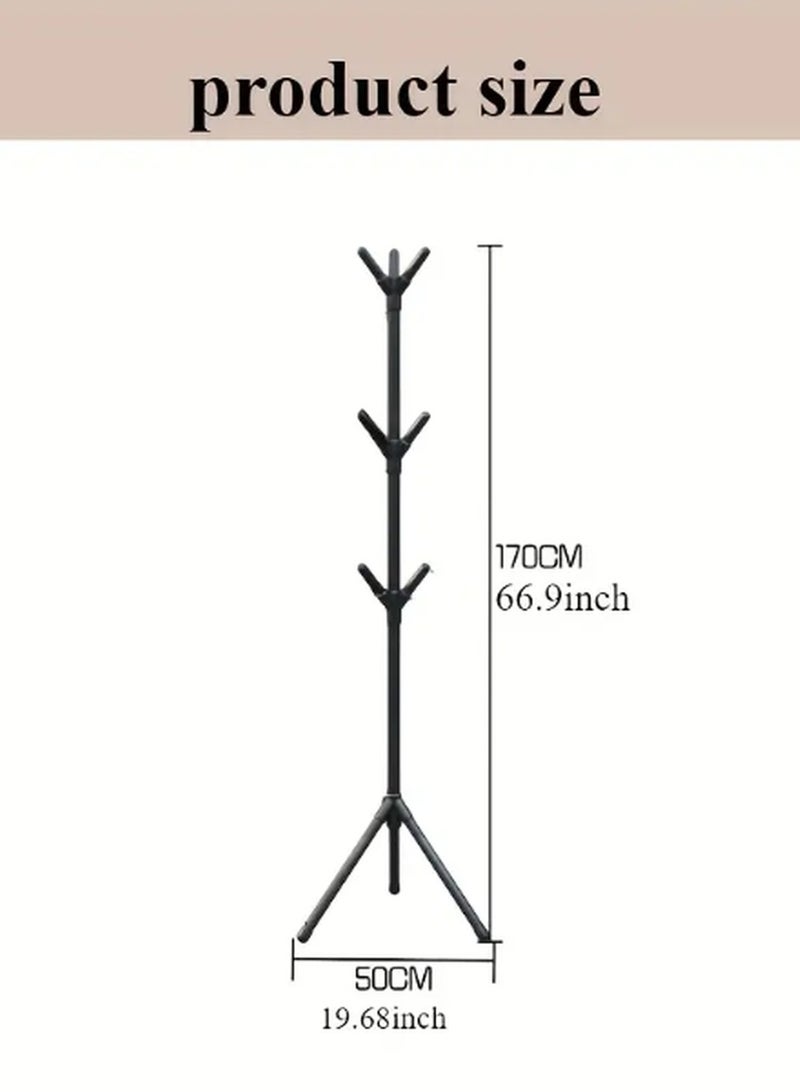 Kimaya Modern Vertical Coat Hanger Rack with 9 Hooks & Three Height Options, Suitable for Hanging Clothes, Hats, And Bags, Ideal for Living Rooms, Bedrooms, And Home Offices 170cm  - Image 3