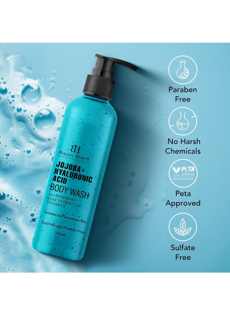 Botanic Hearth Botanic Hearth Jojoba & Hyaluronic Acid Body Wash with Sea Butter & Sweet Almond Oil | Moisturizing Body Wash Shower Gel for Softer, Smoother Skin | Sulfate & Paraben Free | for Women & Men | 245ml  - Image 4