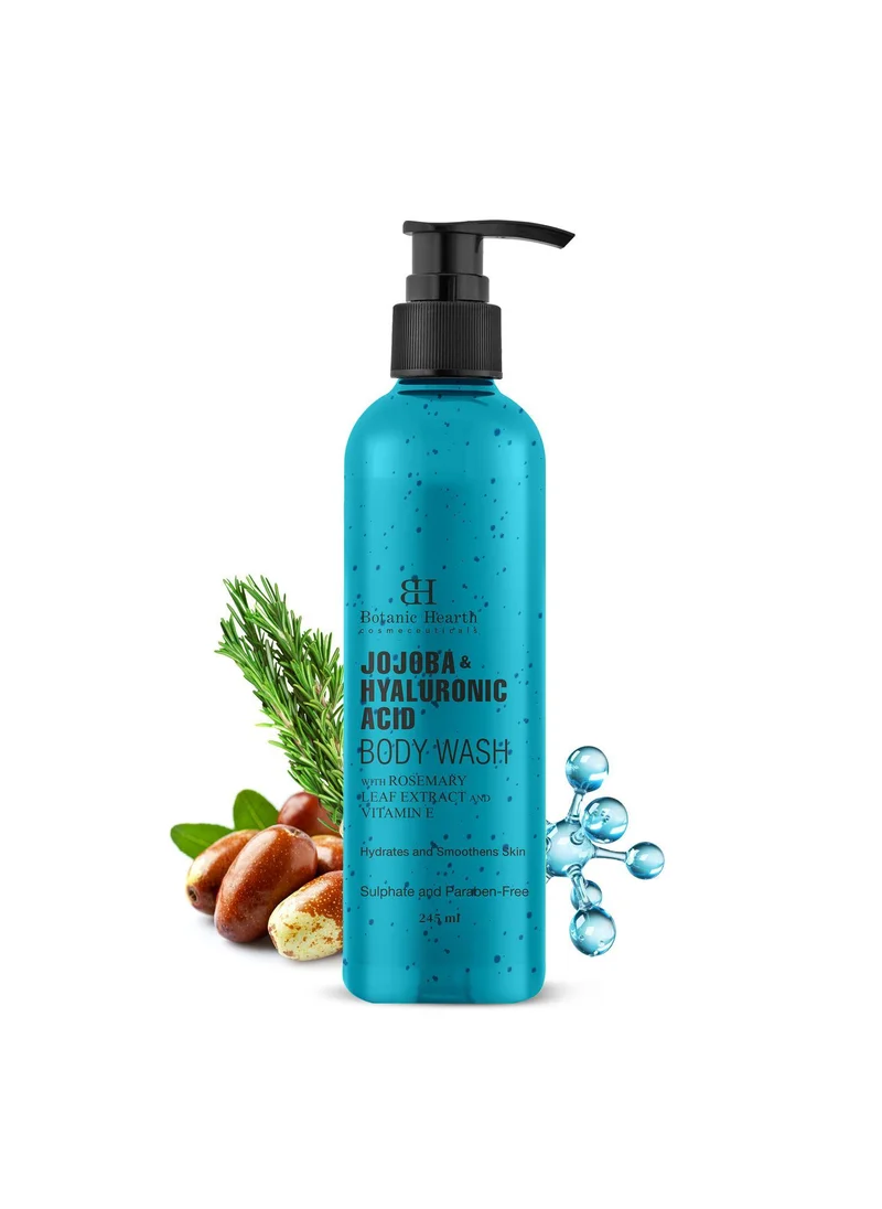 Botanic Hearth Botanic Hearth Jojoba & Hyaluronic Acid Body Wash with Sea Butter & Sweet Almond Oil | Moisturizing Body Wash Shower Gel for Softer, Smoother Skin | Sulfate & Paraben Free | for Women & Men | 245ml