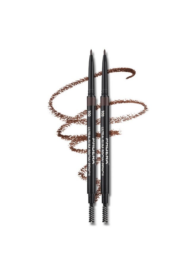 Anglicolor Eyebrow Pencil,Ultrafine Tip,Eyebrow Pencil Waterproof And Long-Lasting,Eyebrow Pen Dual-Sided,Shapes, Defines,With Eyebrow Brush(2Pc102)  - Image 1